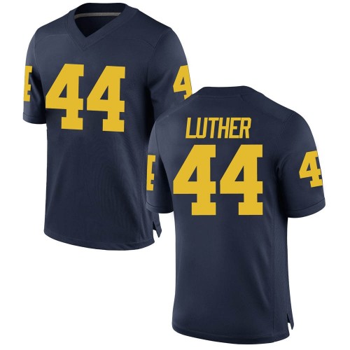 Joshua Luther Michigan Wolverines Men's NCAA #44 Navy Replica Brand Jordan College Stitched Football Jersey WKN7054IX
